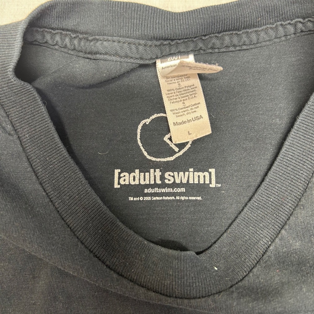 Adult Swim 12 oz Mouse Shirt Mens Large Black Vintage 2005 Cartoon Network Tee - Picture 4 of 6